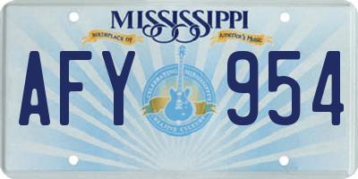 MS license plate AFY954