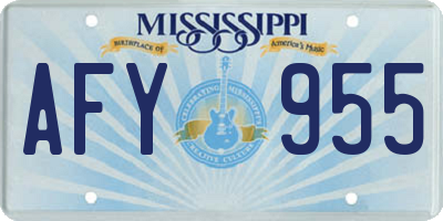 MS license plate AFY955