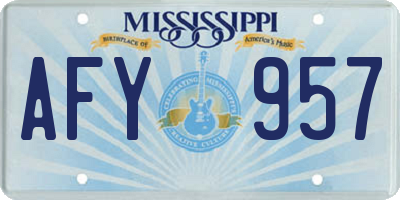 MS license plate AFY957