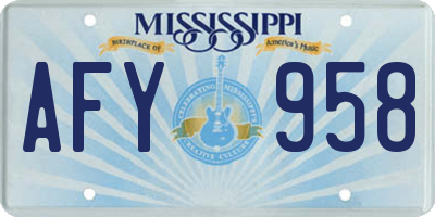 MS license plate AFY958