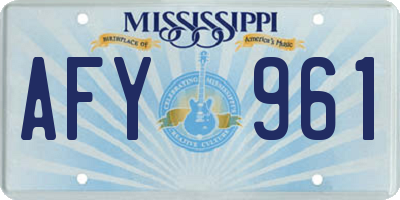 MS license plate AFY961