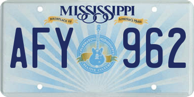 MS license plate AFY962