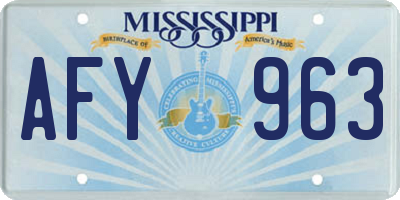 MS license plate AFY963