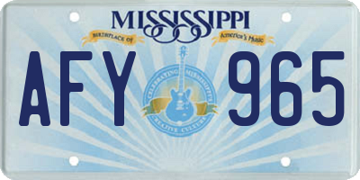 MS license plate AFY965