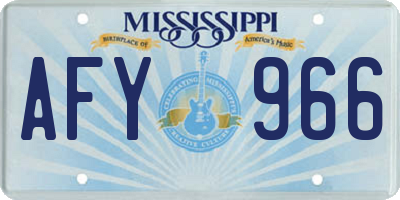 MS license plate AFY966
