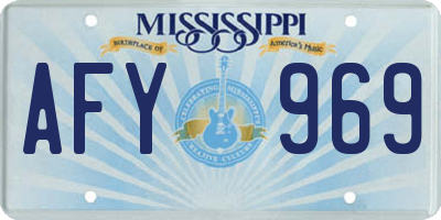 MS license plate AFY969