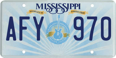 MS license plate AFY970