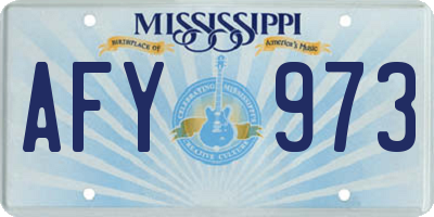 MS license plate AFY973