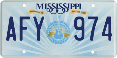 MS license plate AFY974