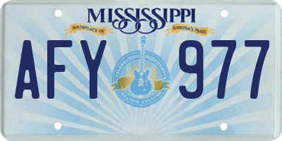 MS license plate AFY977