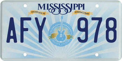 MS license plate AFY978