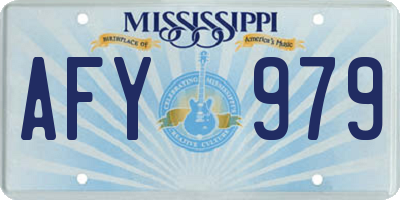 MS license plate AFY979