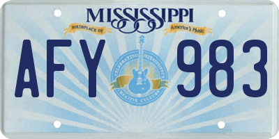 MS license plate AFY983