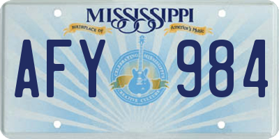 MS license plate AFY984