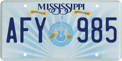 MS license plate AFY985