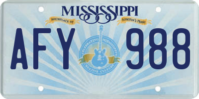 MS license plate AFY988