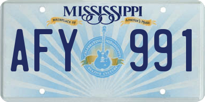 MS license plate AFY991