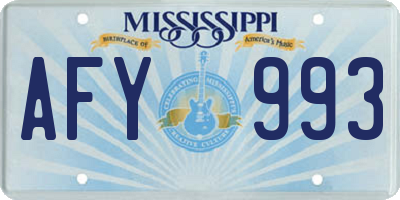 MS license plate AFY993