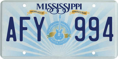 MS license plate AFY994