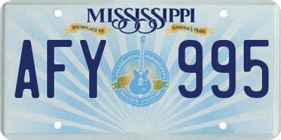 MS license plate AFY995