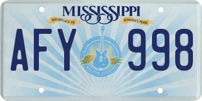 MS license plate AFY998