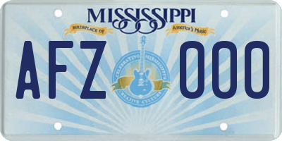 MS license plate AFZ000