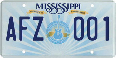 MS license plate AFZ001
