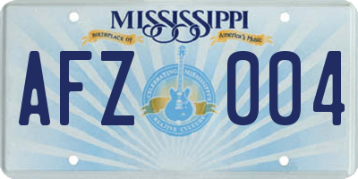 MS license plate AFZ004