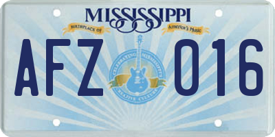 MS license plate AFZ016