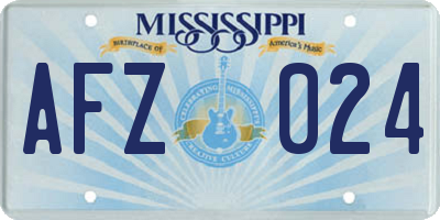 MS license plate AFZ024