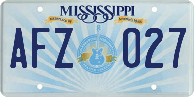 MS license plate AFZ027