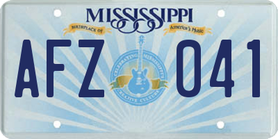MS license plate AFZ041