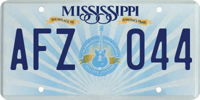 MS license plate AFZ044