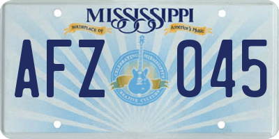 MS license plate AFZ045