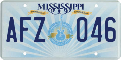 MS license plate AFZ046