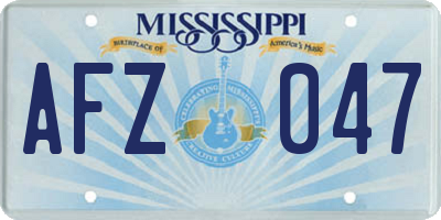MS license plate AFZ047