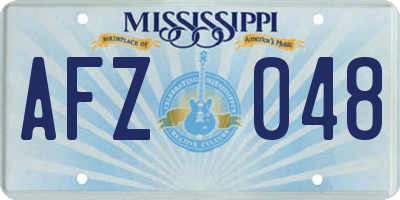 MS license plate AFZ048