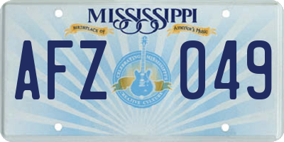 MS license plate AFZ049