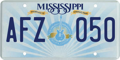 MS license plate AFZ050