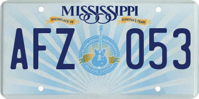 MS license plate AFZ053