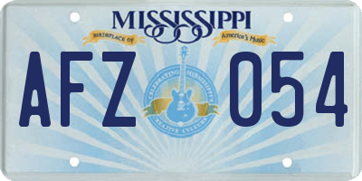 MS license plate AFZ054
