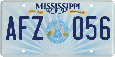 MS license plate AFZ056