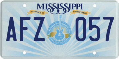 MS license plate AFZ057