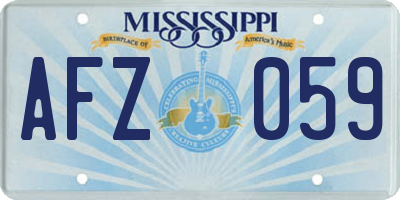 MS license plate AFZ059