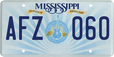 MS license plate AFZ060