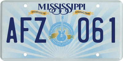 MS license plate AFZ061