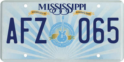 MS license plate AFZ065