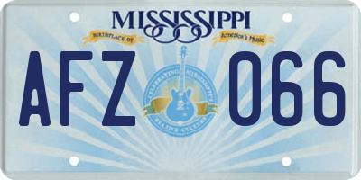 MS license plate AFZ066