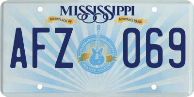 MS license plate AFZ069
