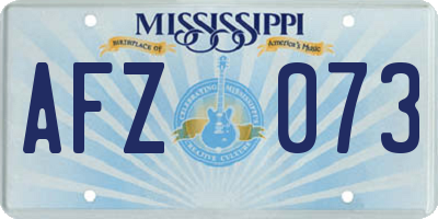 MS license plate AFZ073